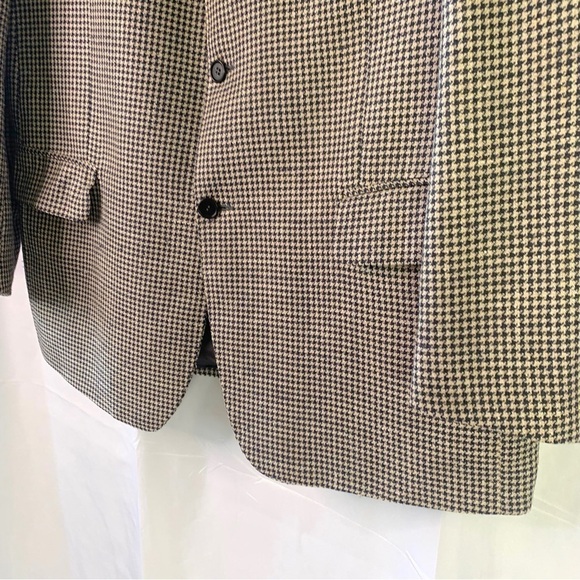 SILVIO BRESCIANI HOUNDSTOOTH BLAZER  BLUE BLAZER WOOL BLAZER MADE IN ITALY 46R - Picture 11 of 12